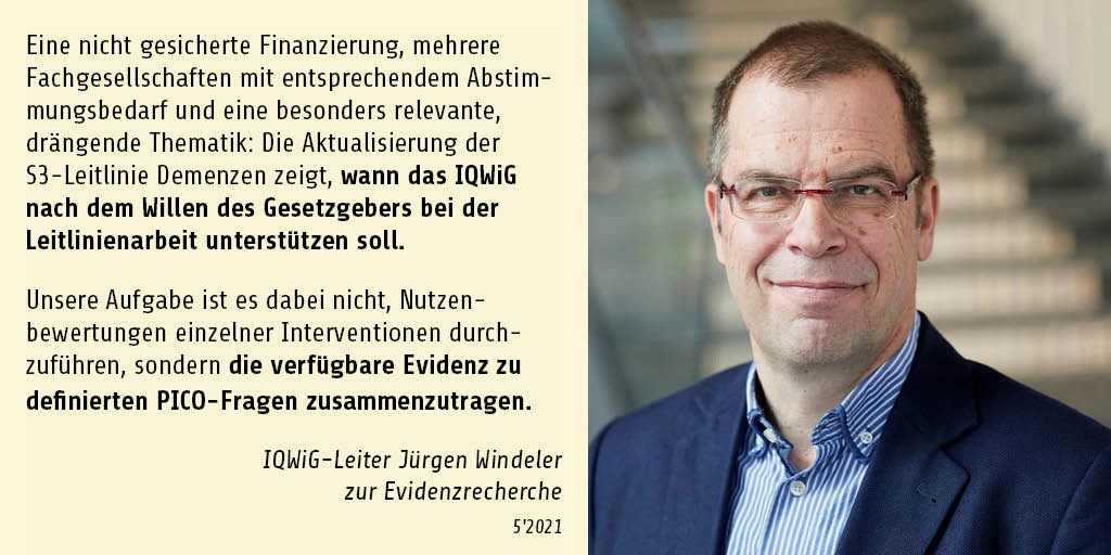 Zitatbild: Jürgen Windeler zur Evidenzrecherche